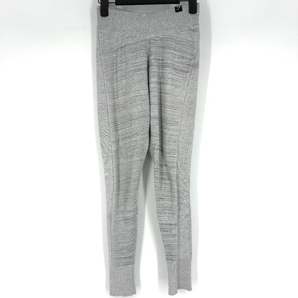 Gymshark Time Out Ribbed‎ Knit Jogger Tights Marled Grey Small